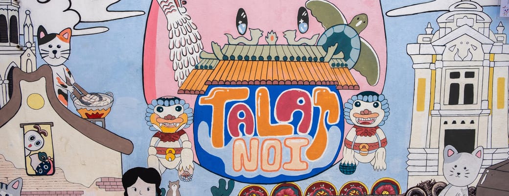 Thailand Bangkok talat noi kvarteret streetart