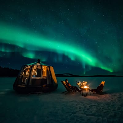 nordlys p&aring; himlen over lapland