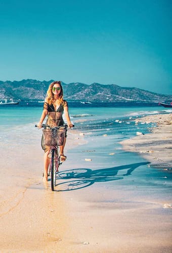 Indonesien gili pige cykler strand p&aring;
