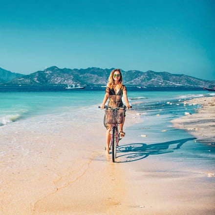 Indonesien gili pige cykler strand p&aring;
