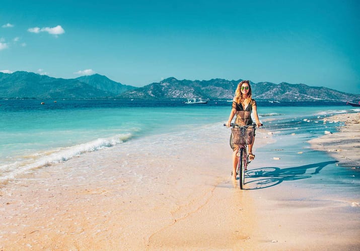 Indonesien gili pige cykler strand p&aring;
