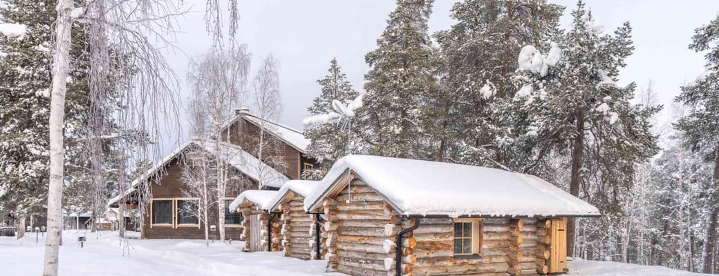 Finland, Finske Lapland, Nellim Wilderness Hotel, Arctic Log Cabin