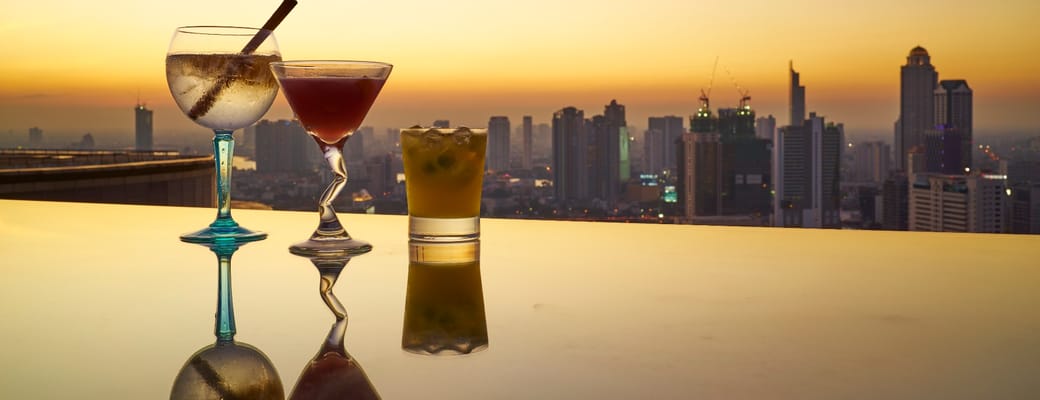 Thailand, Bangkok, JC Kevin Sathorn Bangkok Hotel, Sky Bar Cocktails