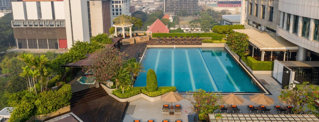 Rejser til Thailand, Bangkok, Pathumwan Princess Hotel, pool