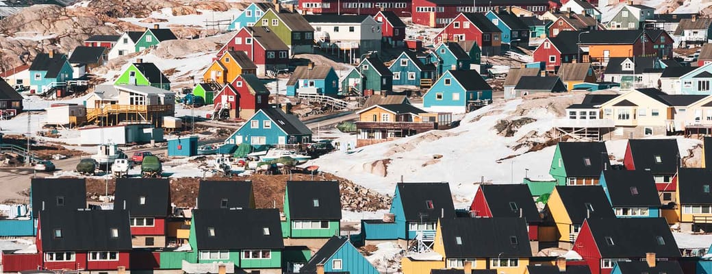 Grønland Ilulissat farvede huse