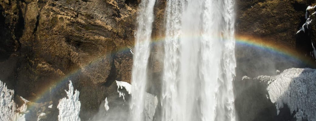 Skogafoss vandfald p&aring; Sydisland