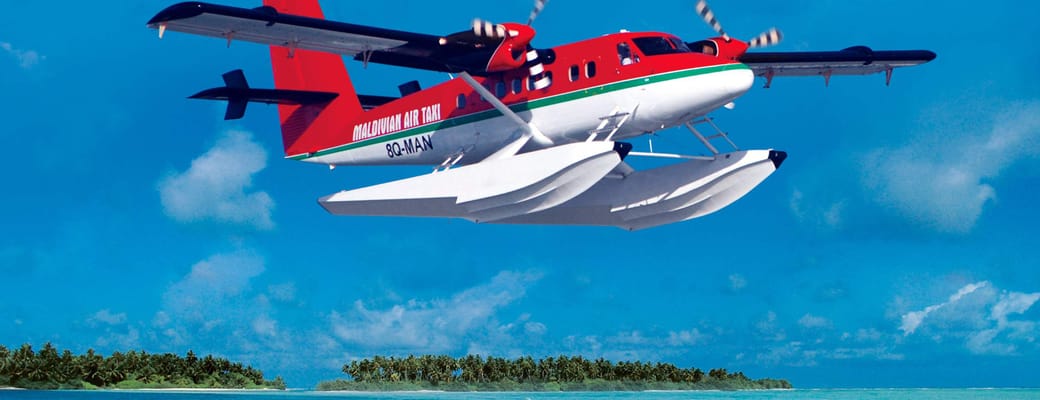 Rejser til Maldiverne, Centara Grand Island Resort & Spa, Ankomst med vandfly 