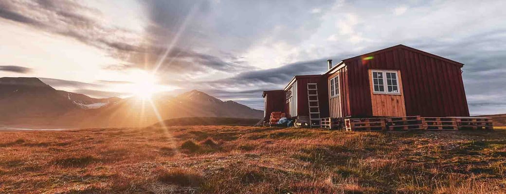 Hytte ved Longyearbyen på Svalbard