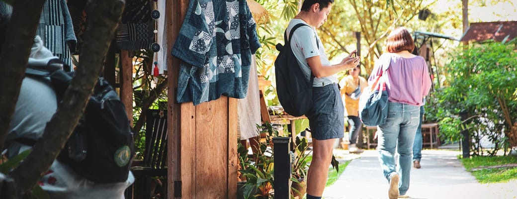 Thailand chiang mai baan kang wat thai mand tager billede stu