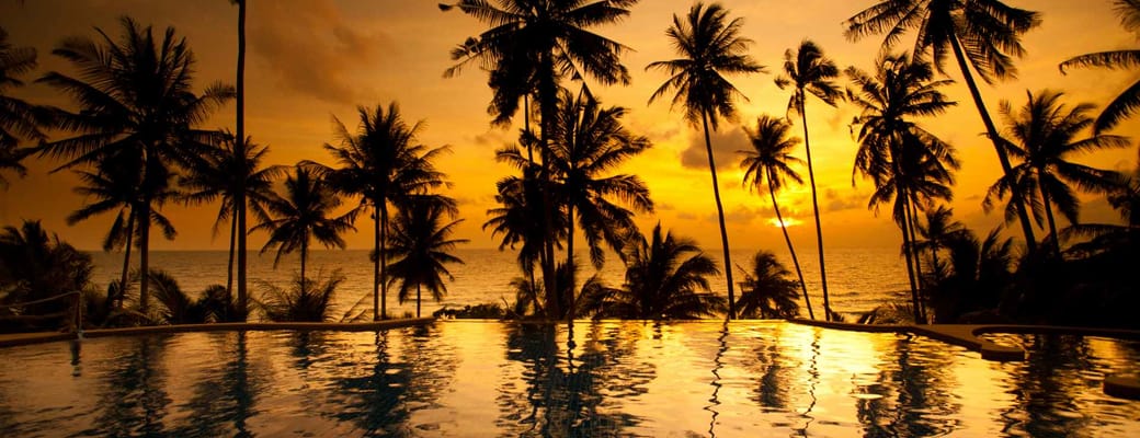 Thailand, Koh Kood, Koh Kood Beach Resort, Pool Sunset