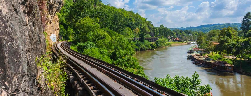 d&oslash;dens jernbane river kwai thailand
