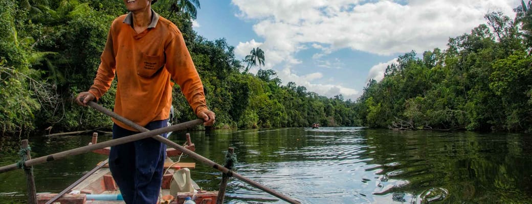 Cambodia, Cardamom Mountains, Cardamom Tented Camp, B&aring;dtur, Flod, Jungle