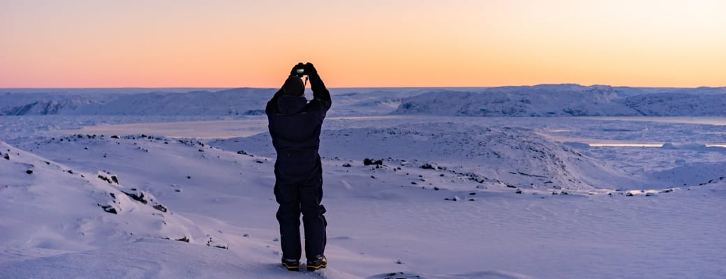 Gr&oslash;nland Iglo Lodge llulissat, Diskobugten Snelandskab, Vinter, Natur