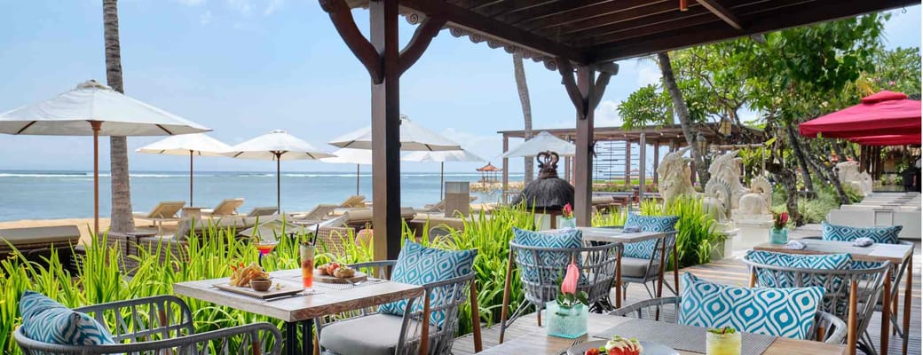 Indonesien Bali Sanur Puri Santrian Beach, Beach Club Restaurant