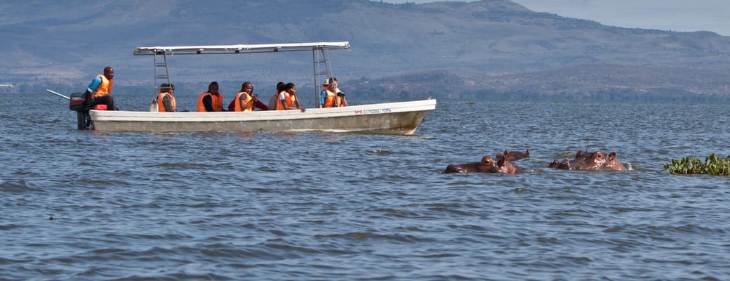 Sejltur p&aring; lake naivsha i Kenya