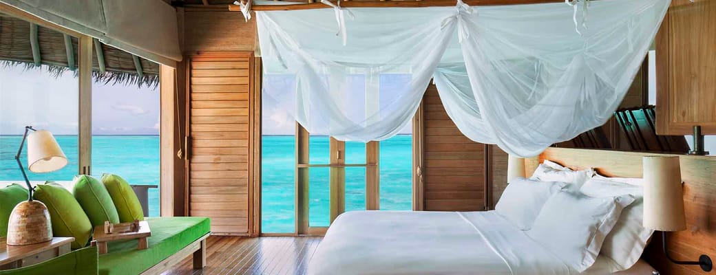 Rejser til Maldiverne, Six Senses Laamu, Sovev&aelig;relse i water villa