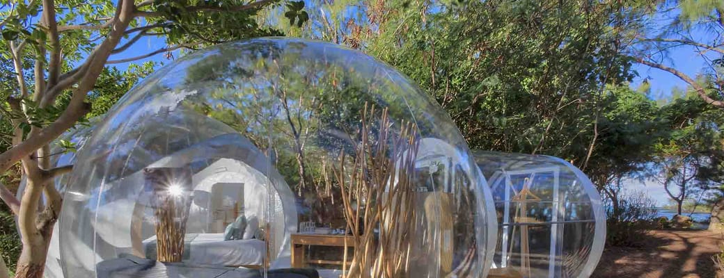 Rejser til Mauritius, Bubble Lodge Bois Chéri, "boble" set udefra