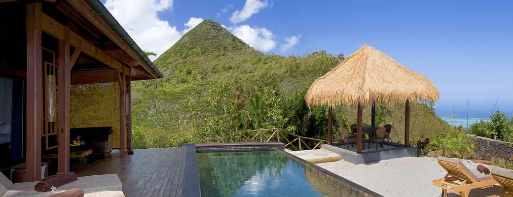 Rejser til Mauritius, Lakaz Chamarel Exclusive Lodge, Exclusive Suite "Piton Canot" med egen pool og smuk udsigt