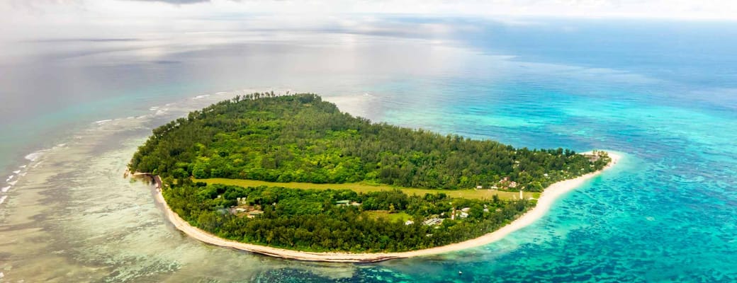 seychellerne denis island denis private island luftfoto resort