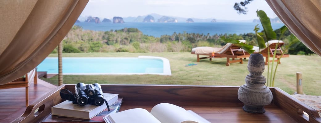 Thailand, Koh Yao Noi, 9 Hornbills Tented Camp, Udsigt Telt