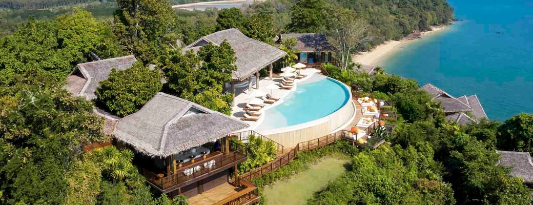 Thailand, Koh Yao Noi, Six Senses Yao Noi, Pool Udsigt