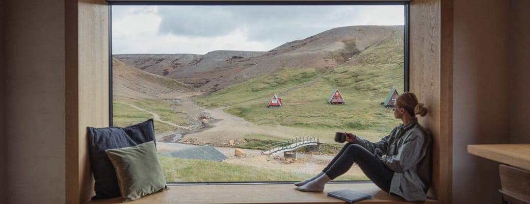 Island, Highland Base, afslapning i en hytte
