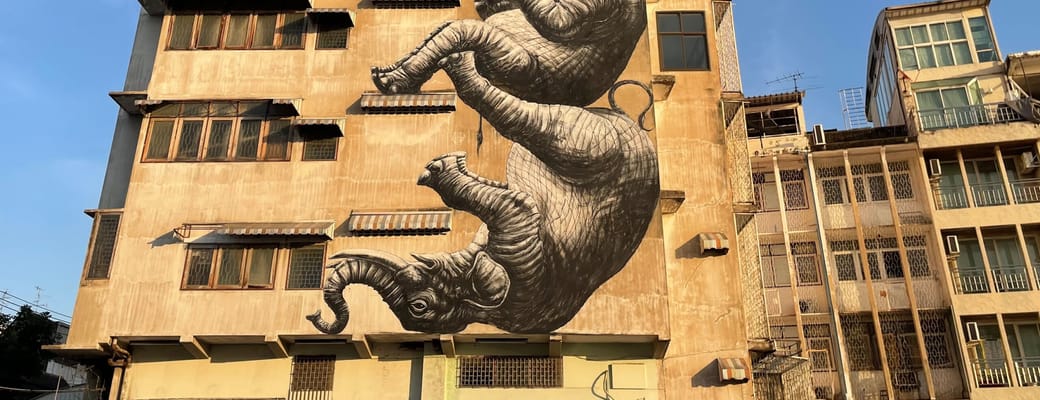 Streetart i Talat Noi kvarteret i Bangkok
