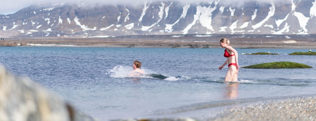 Norge svalbard basecamp explorer isfjord radio swimming ragnhild utne scaled