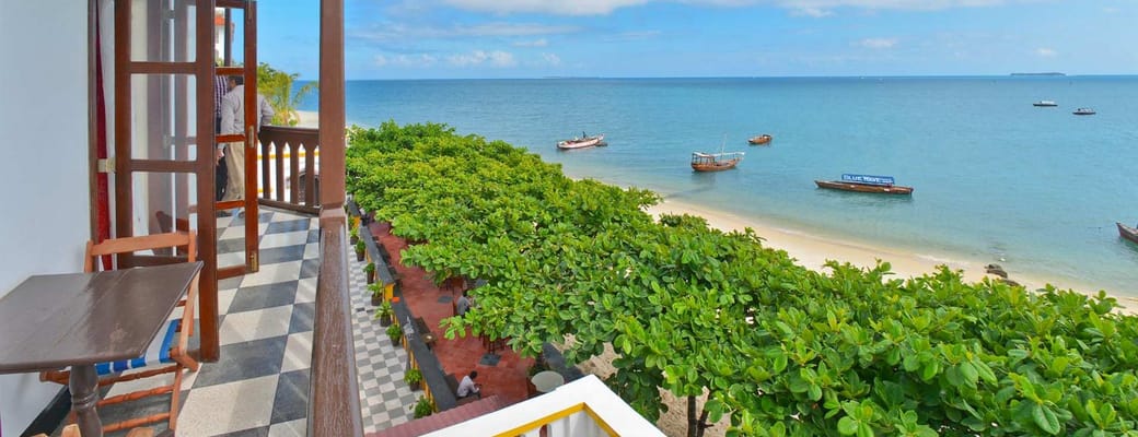 Balkon i et Sea View værelse på Tembo House Hotel