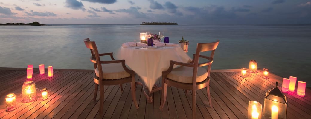 Rejser til Maldiverne, The Residence Maldives at Falhumaafushi, Privat middag i villaen
