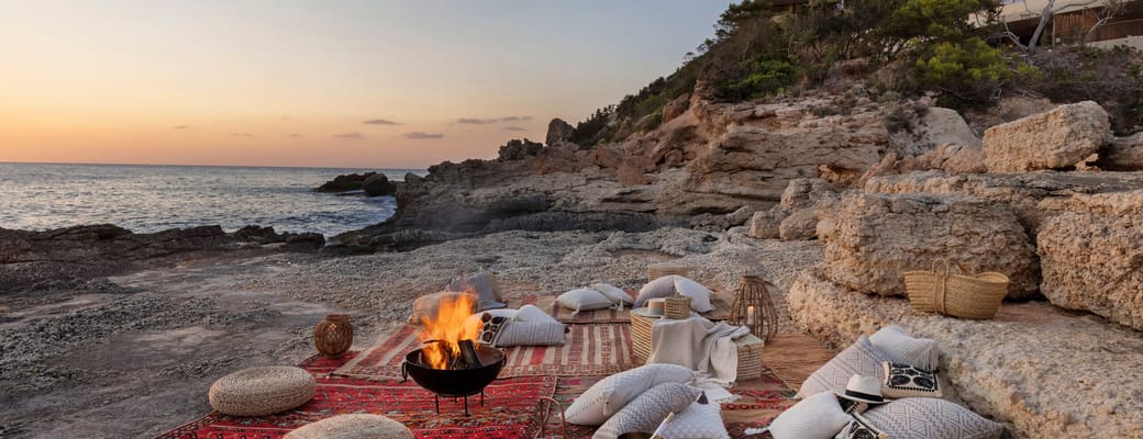 Rejser til Spanien, Ibiza, Six Senses, picnic på stranden