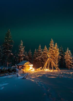 finland Lapland nellim wilderness hotels aurora lejr