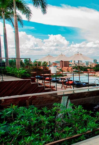Cambodia, Phnom Penh, Aquarius Hotel And Urban Resort, Pool View