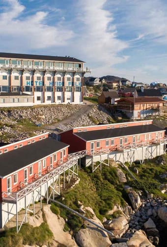 Gr&oslash;nland Ilulissat Hotel Hvide Falk, Sten, Udsigt, Natur