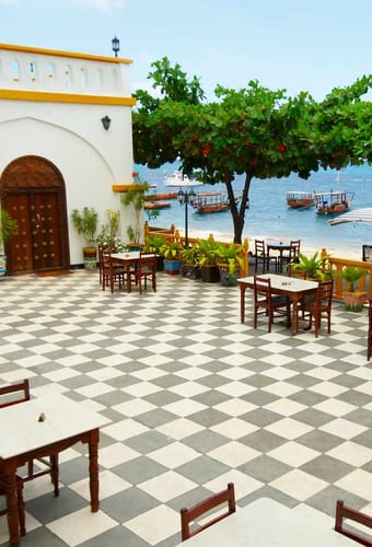 Restauranten med havudsigt