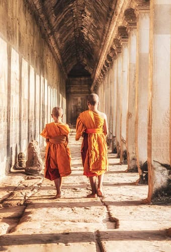 Cambodja siem reap angkor wat munke
