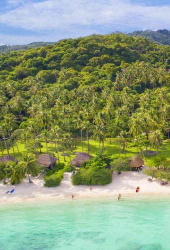 Thailand, Koh Tao, Haad Tien Beach Resort, Strand Udsigt
