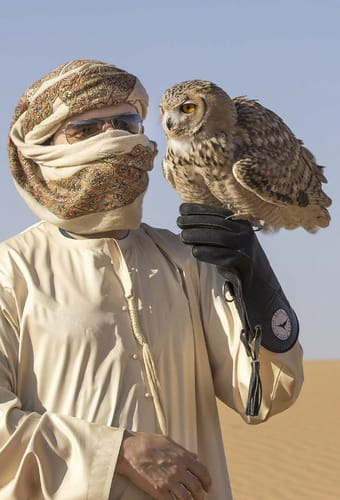 mand med falk
