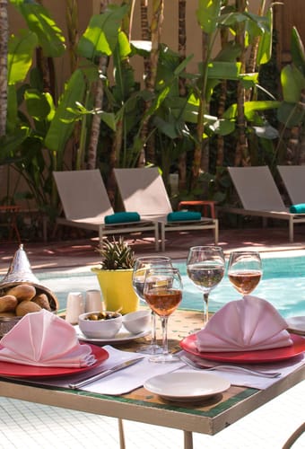 Marokko Marrakech Les Jardin Dela Medina Restaurant Pool