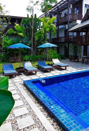 Thailand, Chiang Mai, Banthai Village, Pool Area