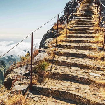 Vandring på Madeira, billede af trappe ad klippeskråning