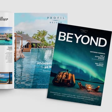 Billede af BEYOND rejsemagasin, fordise og udvalgt artikel-side