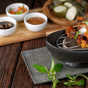 Indonesien Bali Sanur Hyatt Regency, Omang Omang Satay