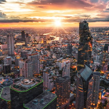 smuk aften over bangkok skyline