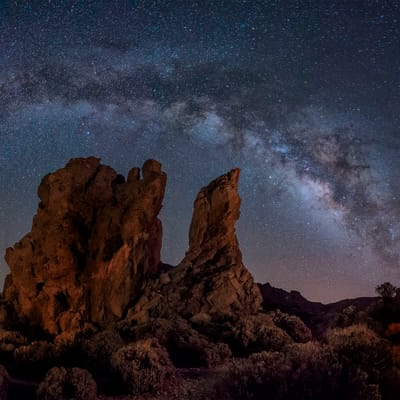 Tenerife Teide Mælkevejen Over Vulkansten