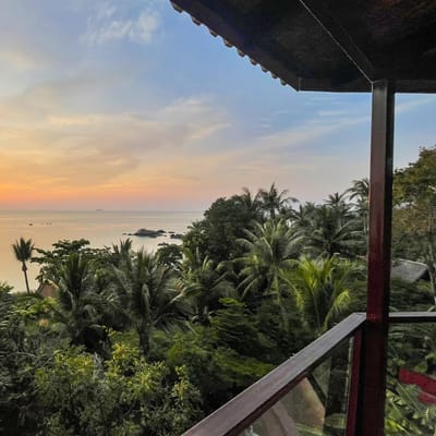 Thailand, Koh Phangan, Kupu Kupu Phangan, Solnedgang Strand