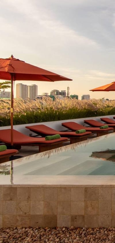 Cambodia, Phnom Penh, Penh House Hotel, View From Pool
