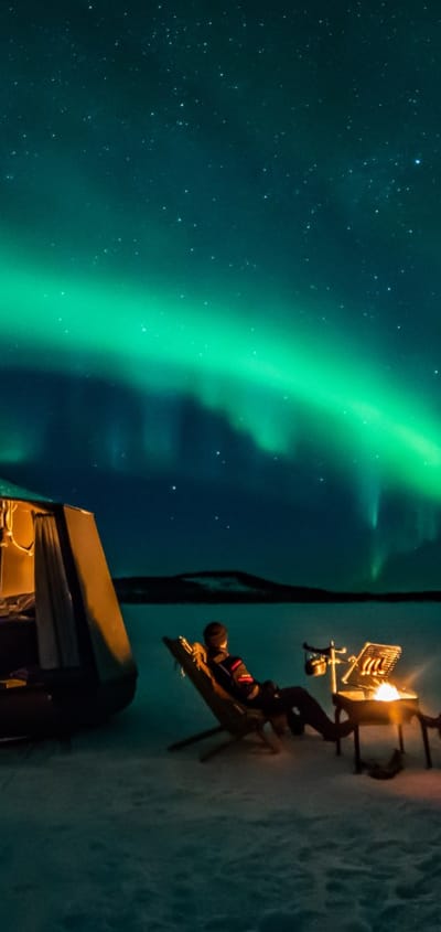 Finland, Finske Lapland Nangu Wilderness Hotel, Aurora Log Cabin, Nat
