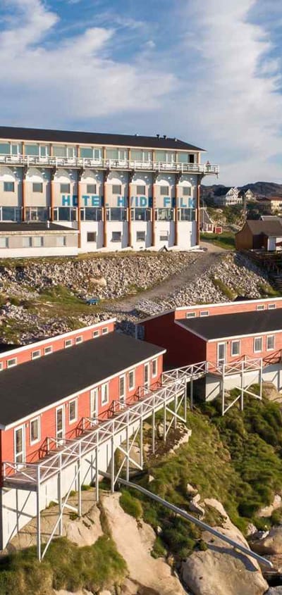 Gr&oslash;nland Ilulissat Hotel Hvide Falk, Sten, Udsigt, Natur
