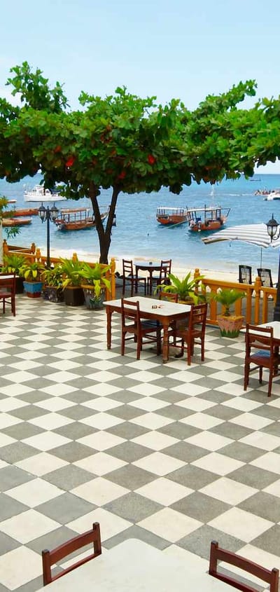 Restauranten med havudsigt